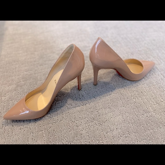 Christian Louboutin Pigalle 100mm Patent Nude Pumps; Size